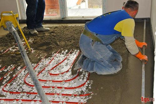 Устройство полусухой стяжки пола